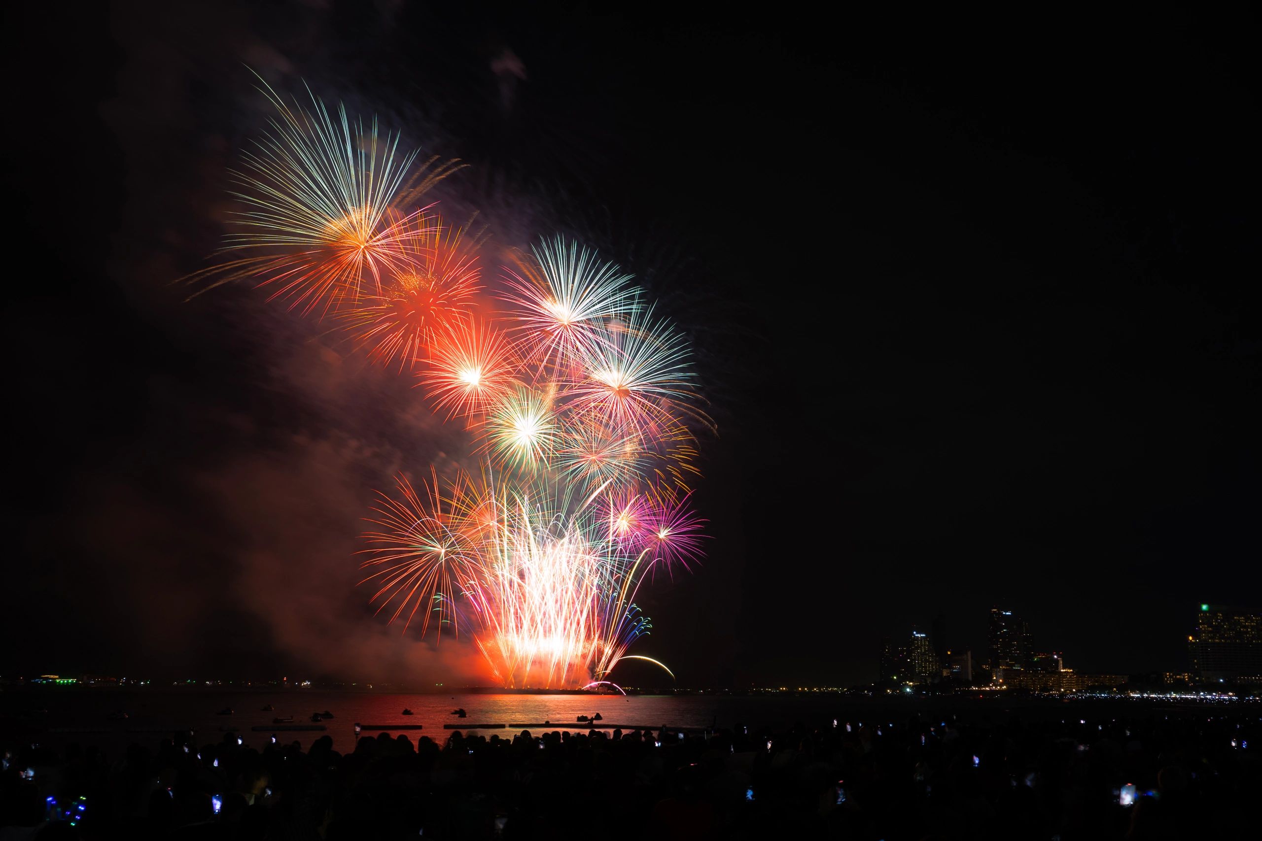 Pyrotechnic effects adding drama to a stage performance